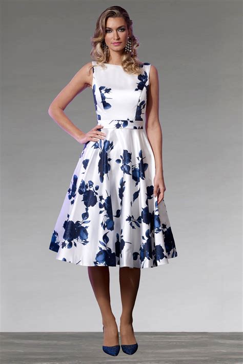 Short Floral Dress With Full Skirt Vo4650 Catherines Of Partick Dress Backs I Dress Floral