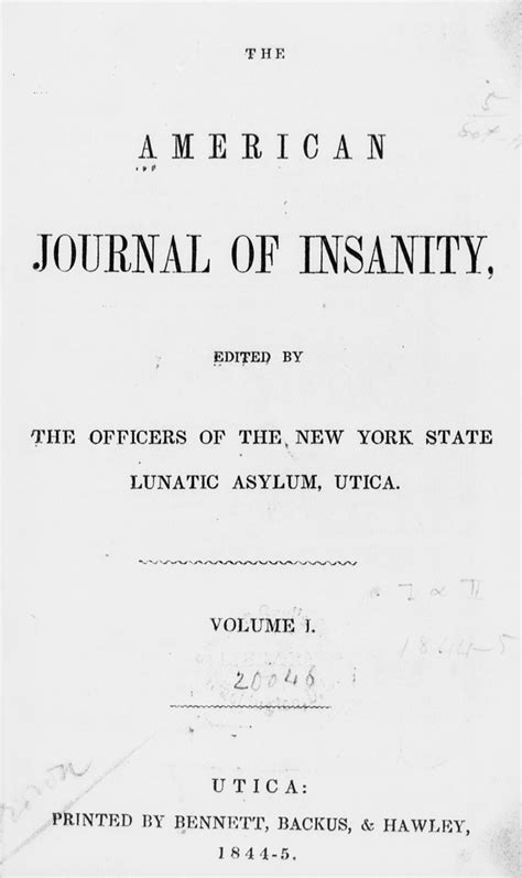 Diseases Of The Mind Highlights Of American Psychiatry Through 1900 The 1840s Early