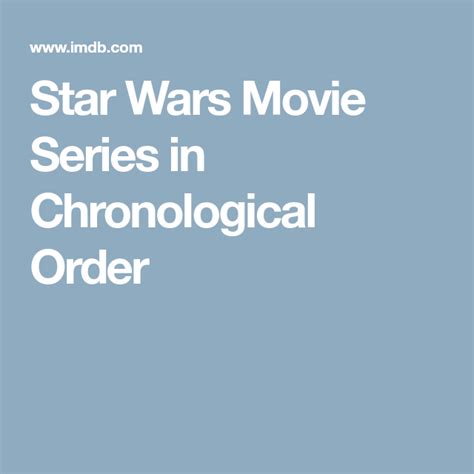 Whether it's an immortal story of good versus evil or the origins of a scoundrel, there's plenty of different stories to find. Star Wars Movie Series in Chronological Order | Star wars ...