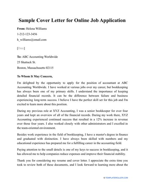 Cover Letters For Employment Applications