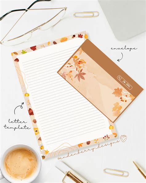 Autumn Set — Letter Templates Envelope Endenberry Designss Ko Fi