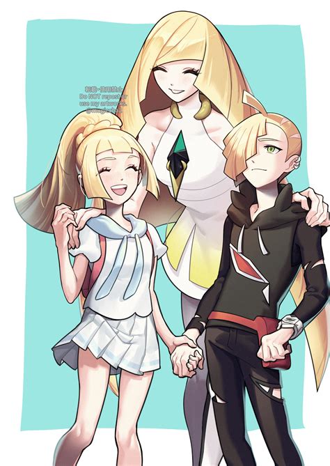 Lillie Lusamine And Gladion Pokemon And 1 More Drawn By Mugiccha2