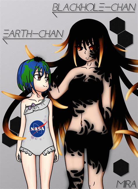 Black Hole Chan And Earth Chan By Mirabaka On Deviantart