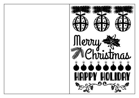 free printable christmas cards black and white