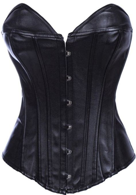 all corset women s sexy corsets faux leather lace up corset s xxl black leather corset