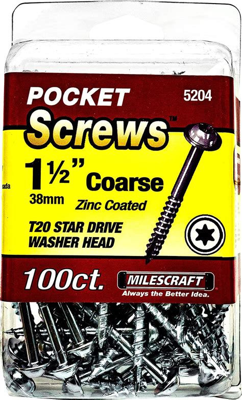 Milescraft 5204 Wood Pocket Hole Screws 7 X 1 12