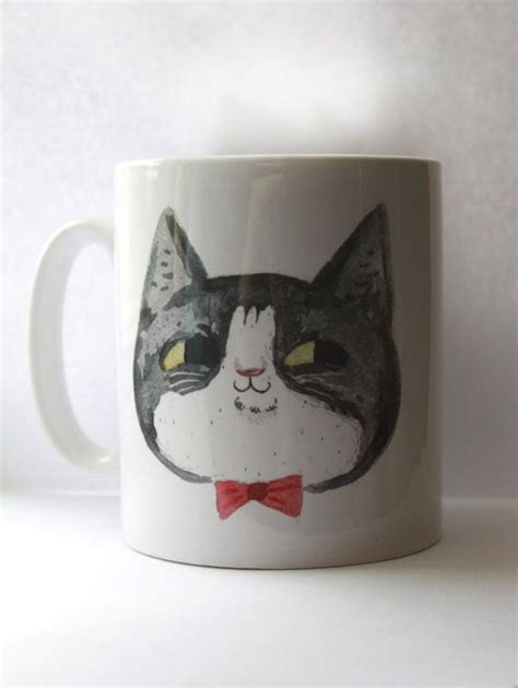 Tuxedo Cat Mug Black And White Cat Mug Coffee By Littleragdollcat Cat