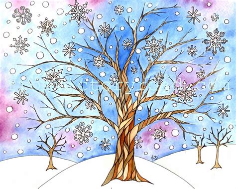Free Winter Tree Coloring Page From Victory Road