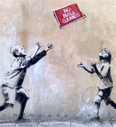 A banksy artwork showing mp's in the houses of common as chimpanzees is now on display at the bristol museum & art many consider no future to be one of banksy's most poignant pieces of art. Volé, le pochoir de Banksy ''No Ball Games'' se retrouve ...