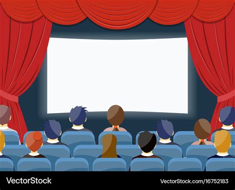 Cinema Watch Movie Theater Empty Screen Template Vector Image