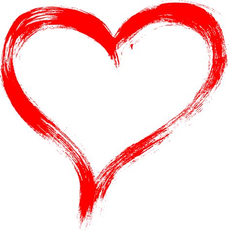 10 Red Grunge Brush Stroke Heart Png Transparent