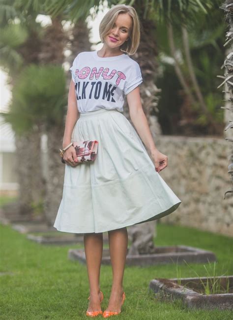 Full Skirt With Graphic Tee Jimmy Choo Sandals Sandals Heels
