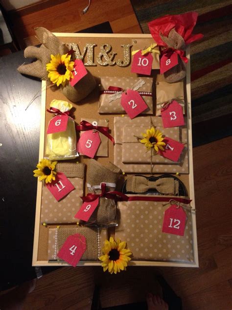 Cater the items to your bride's style, tastes, and personality by thinking about all her favorite things! Wedding advent calendar | Wedding countdown, Low budget ...