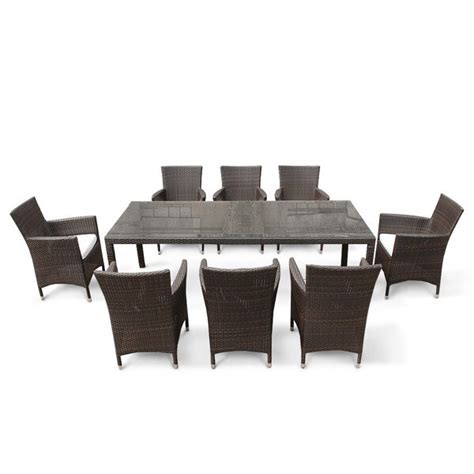 Chiasso 220 Wicker Patio Table And Chairs Outdoor Dining Set For 8 By