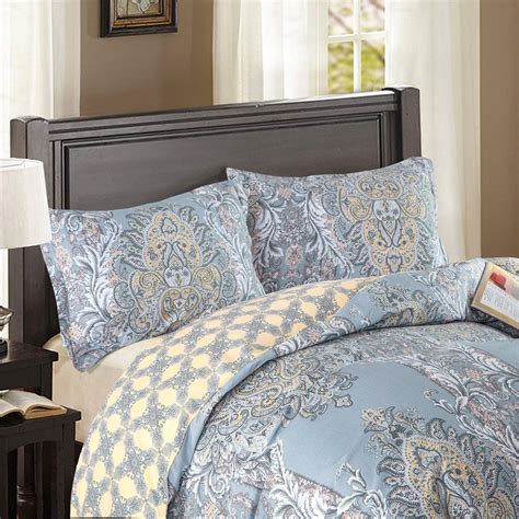 Duvet Covers Sets Cotton Queen Luxury Paisley Damask Medallion Tc