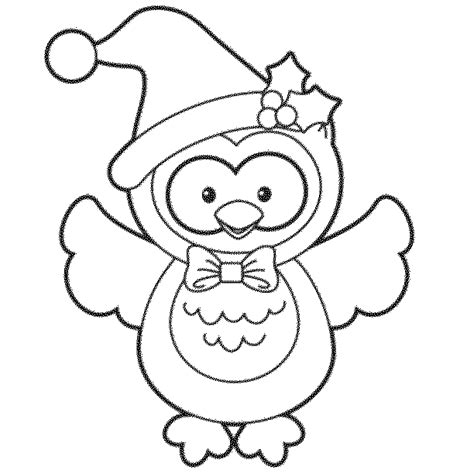 Birthday Owl Coloring Pages Christmas