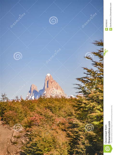 Fitz Roy Mountain Distant View Aisen Chile Stock Photo Image Of