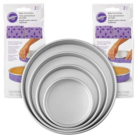 Cook the batter until ready, and stack them and frost them. Bake-Even Strips and Round Cake Pan Set, 8-Piece - 6, 8 ...