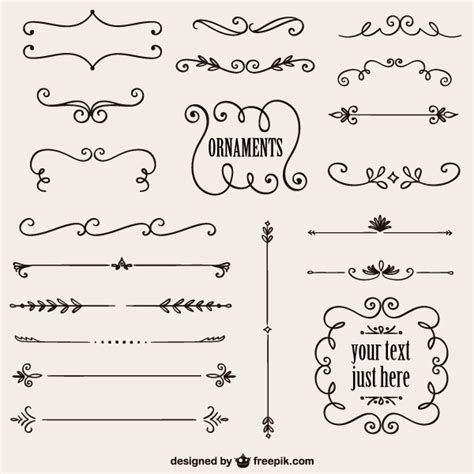 Vintage Calligraphy Borders Vector Graphics 123freevectors