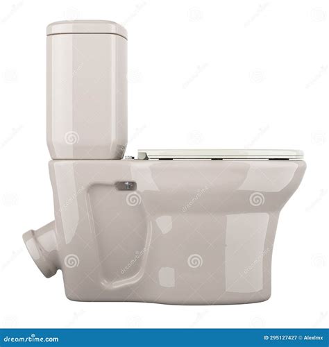 White Toilet Bowl Side View 3d Rendering Stock Illustration
