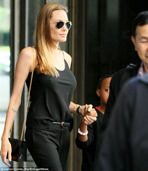 Angelina Jolie Shows Off Her Slender Figure In Cigarette Thin Black