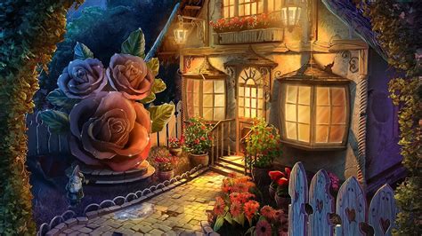 Hd Wallpaper Fantasy Art Fantasy Garden Cottage Dreamland Fairytale Fantasy Art Cottage