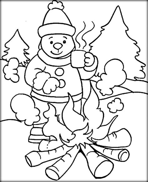 Winter Coloring Pages Kindergarten At Free Printable