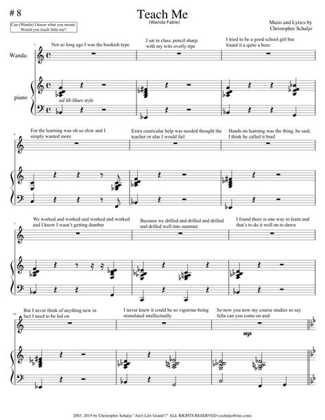 8 Teach Me Sheet Music For Piano Solo