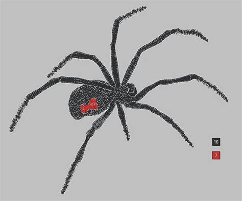 Black Widow Spider Embroidery Design Machine Embroidery Etsy