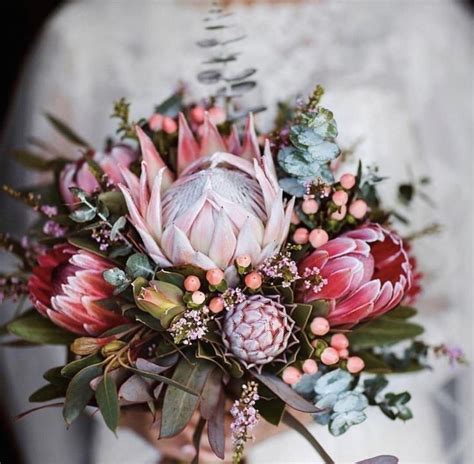 King Pink Protea Flower Arrangement Flower Bouquet Wedding
