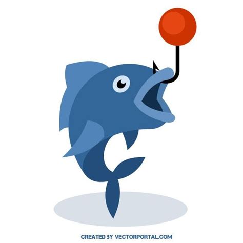 Fish On The Hook Vector Image Illustrator Template Free