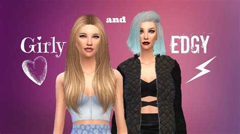 Sims 4 Create A Sim Edgy And Girly Twins Youtube