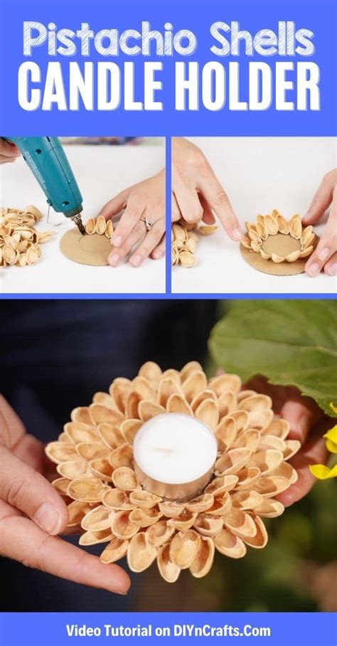 Gorgeous Upcycled Pistachio Shell Candle Holder Diy And Crafts