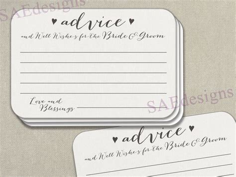 50 Wedding Advice Cards For Bride Groom Mr Mrs Newlyweds Etsy