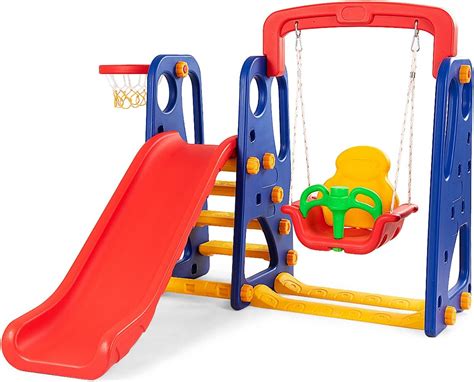 Buy Costzon Toddler Climber And Swing Set 3 In 1 Climber Slide Playset