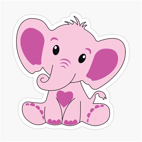 Baby Elephant Pink Baby Shower T Dam Creative Sticker By Dam