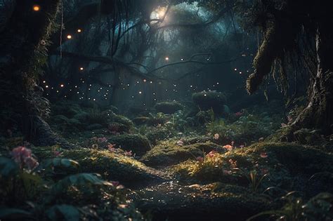 Premium Ai Image Fantastic Forest From Fairy Tales Generative Ai