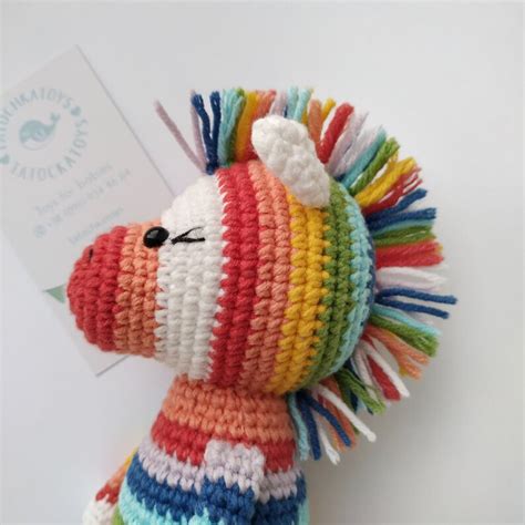 Rainbow Zebra Kid Toy Rainbow Nursery Toy Rainbow Color Toy Etsy