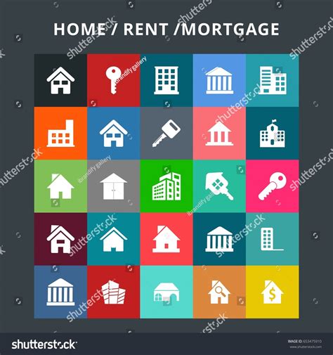Home Rent Icons Stock Vector (Royalty Free) 653475910 | Shutterstock