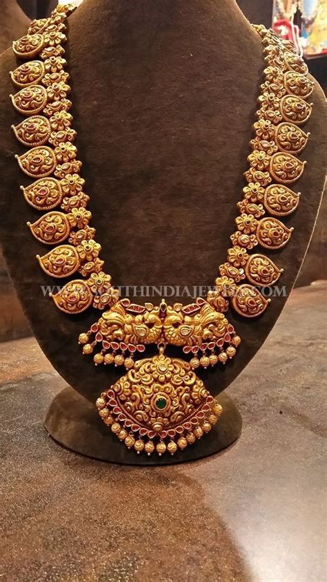 Presumably ours did, too, before our oversized brains found new ways to complicate things. Gold Long Kemp Mango Haram Designs ~ South India Jewels