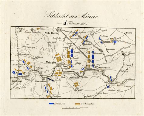 Antique Map Battle Of The Mincio River Italy Von Rothenburg 1837 Von