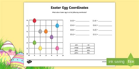 Download ks2 sats papers for children in year 6. Easter Egg Coordinates Activity Sheet - KS2, Maths, worksheet
