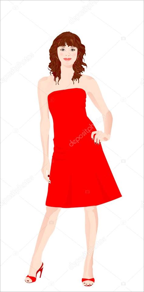 Girl In Red Dress Stock Vector Image By ©sannare 1717754