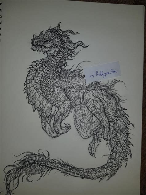 Dragon Ink Drawing Criticism Welcomed Rdrawing