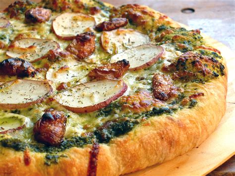 Pesto Pizza With Roasted Garlic And Potato Food People Want