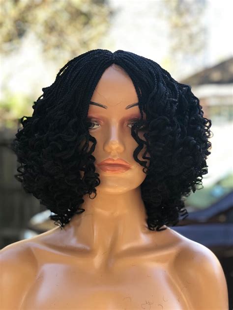 Braided Wig Curly Wigneatly And Tightly Done Etsy