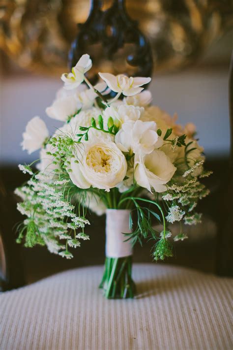 Rustic White Cascading Bridal Bouquet