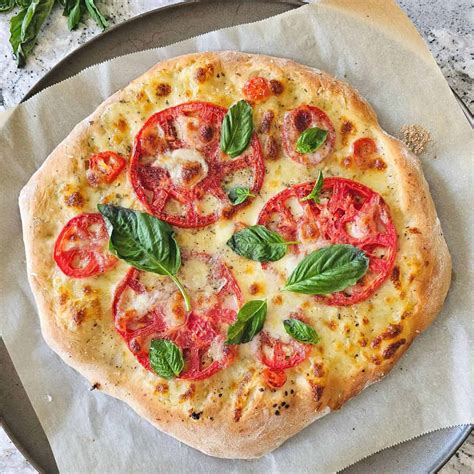 Tomato Pizza With Fresh Mozzarella Basil A Mind Full Mom