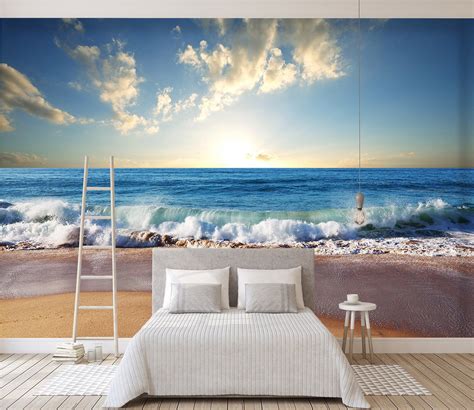 Customize Wall Mural Wall Murals 3d Wall Murals Beach Waves