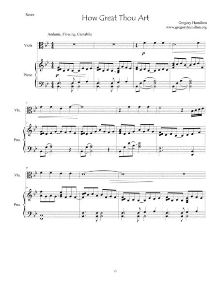 How Great Thou Art For Viola And Piano Arr Dr Gregory Hamilton